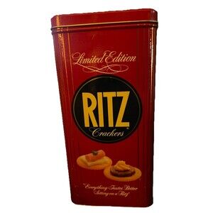 Vintage 1986 NABISCO RITZ Cracker Collectible Storage Tin LIMITED EDITION